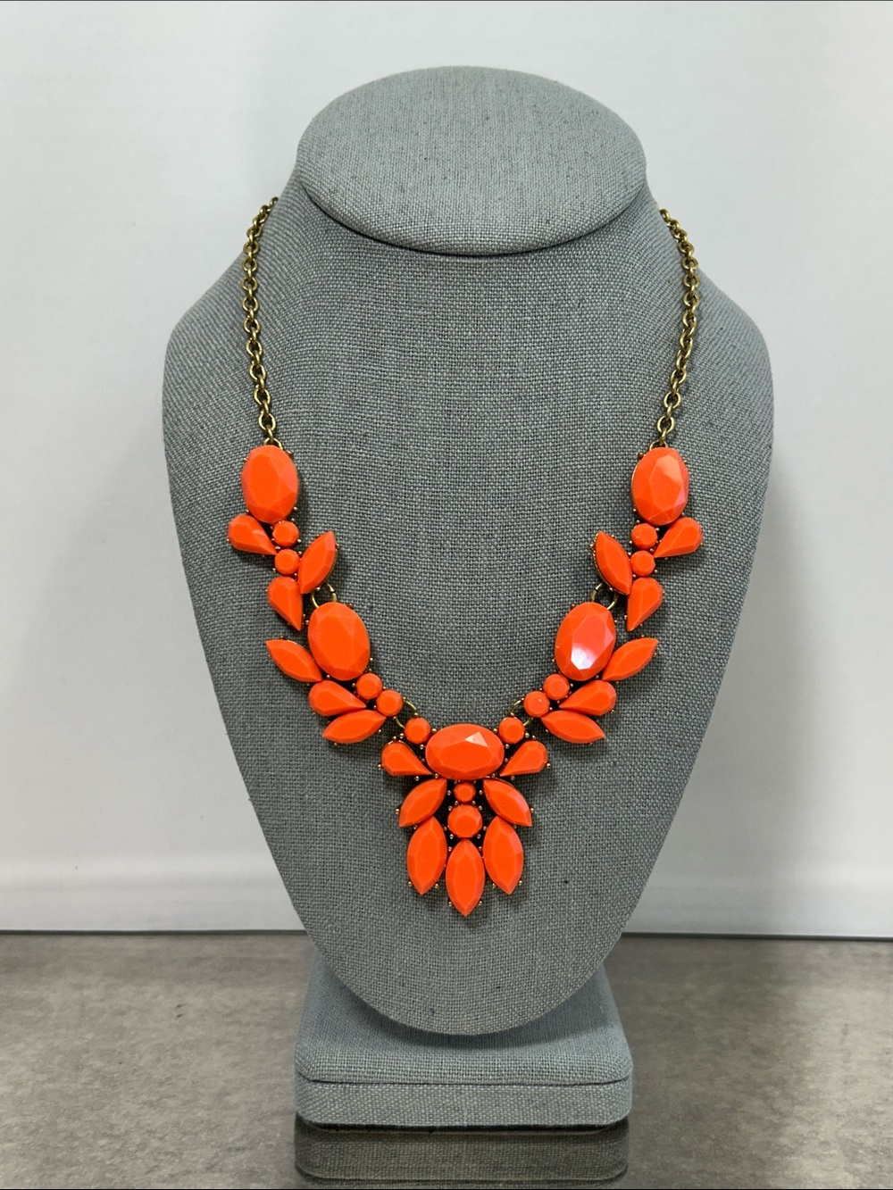 J. Crew Bright Orange Statement Necklace - Picture 3 of 6